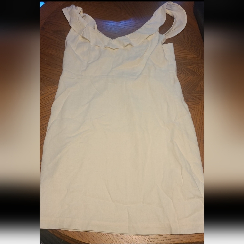 Old Navy Cream Mini Dress with Ruffle Straps